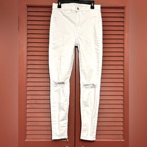 AEO White Distressed High Rise Jeggings